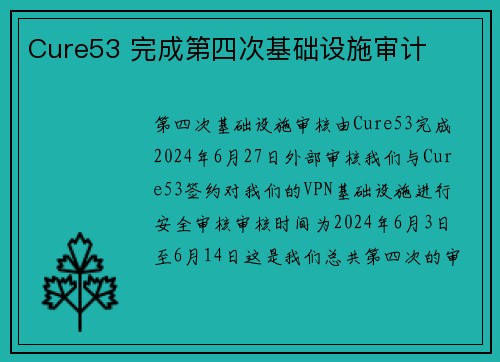 Cure53 完成第四次基础设施审计 